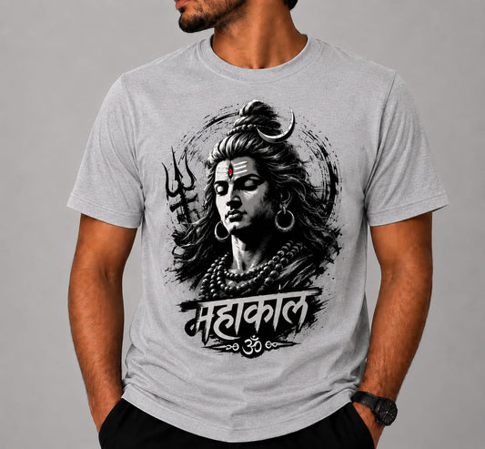 Mahakal Printed Unisex T-Shirt | Lord Shiva Graphic Design | Premium Polyester Sublimation Print | Round Neck Half Sleeve