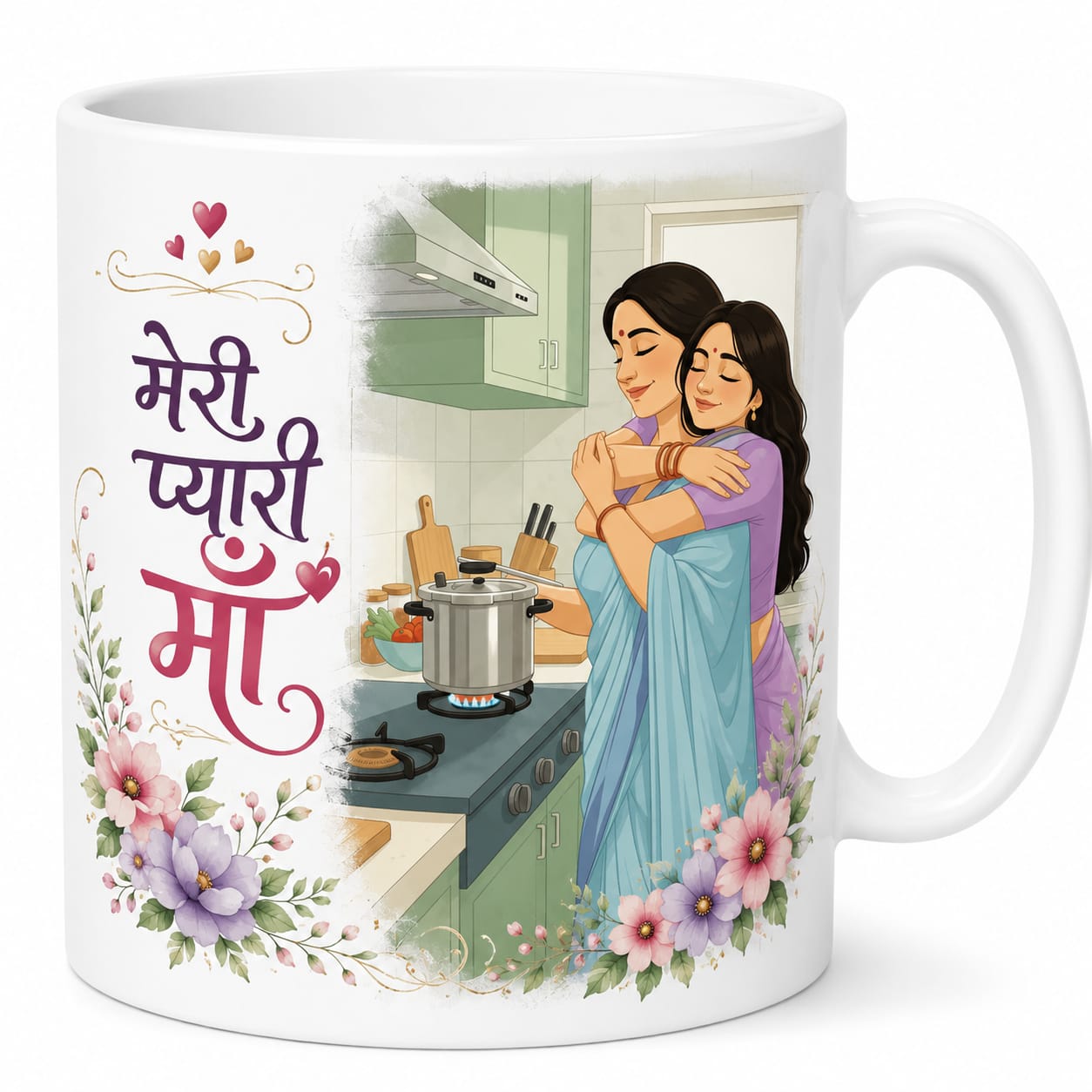 Meri Pyari Maa Printed Coffee Mug | Mother's Love Ceramic Mug | Premium Gift for Mom | 11 Oz