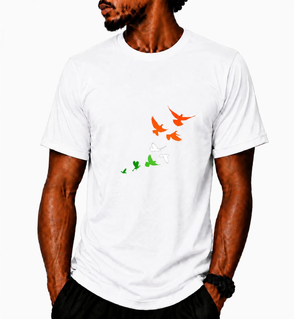 Men's Tiranga Bird Logo Printed T-Shirt |