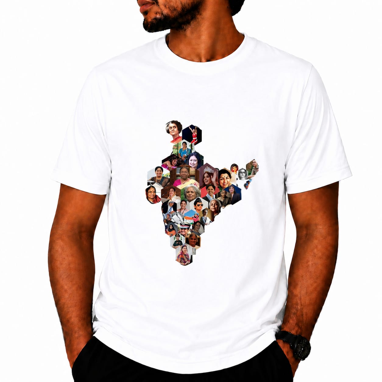 Men's World Map Printed T-Shirt |