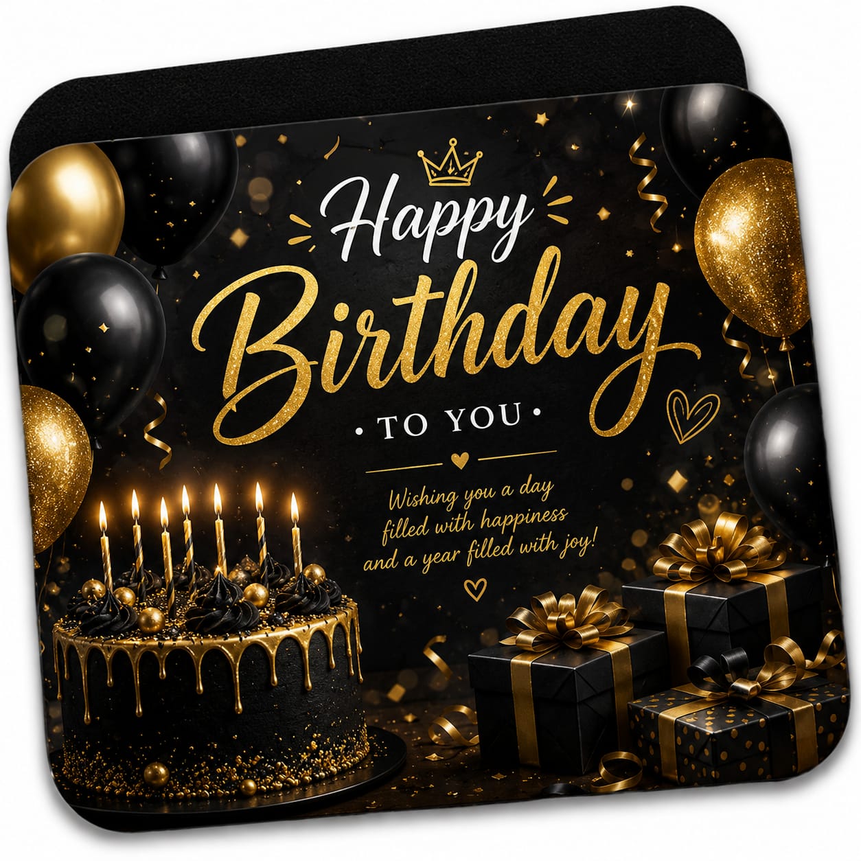 Happy Birthday Printed Mouse Pad | Personalized Birthday Theme Mouse Pad | Premium Sublimation Print | Smooth Surface | Non-Slip Rubber Base