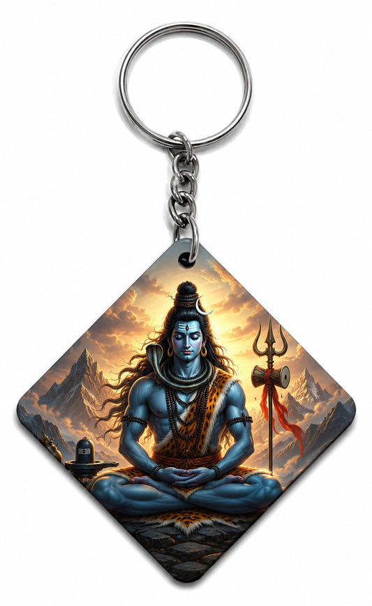 Mahadev Heart Shape MDF Keychain | Lord Shiva Printed Keychain | Full Print
