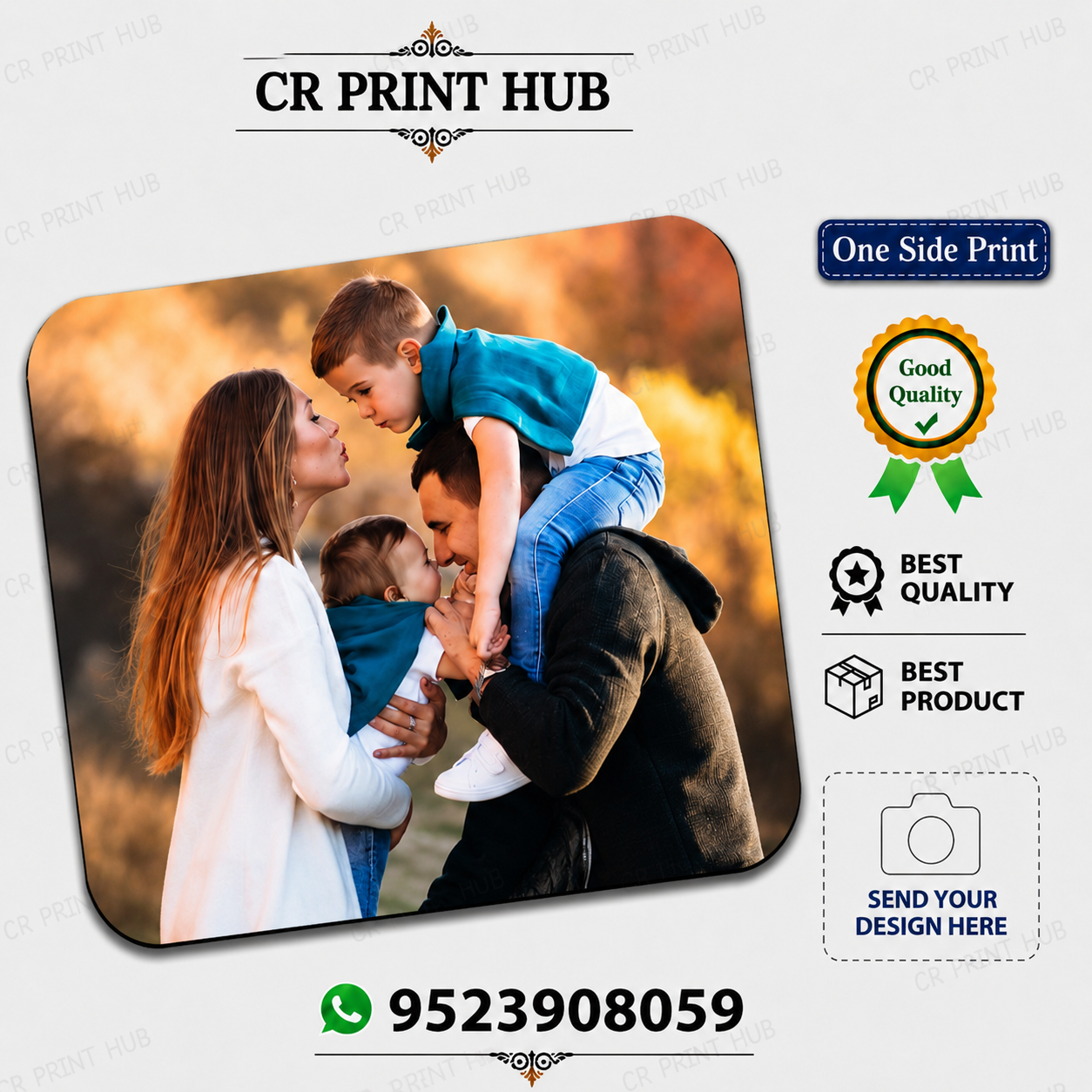 Personalized Heart Photo Mouse Pad | Custom Family Photo Printed Mouse Pad | One Side Print
