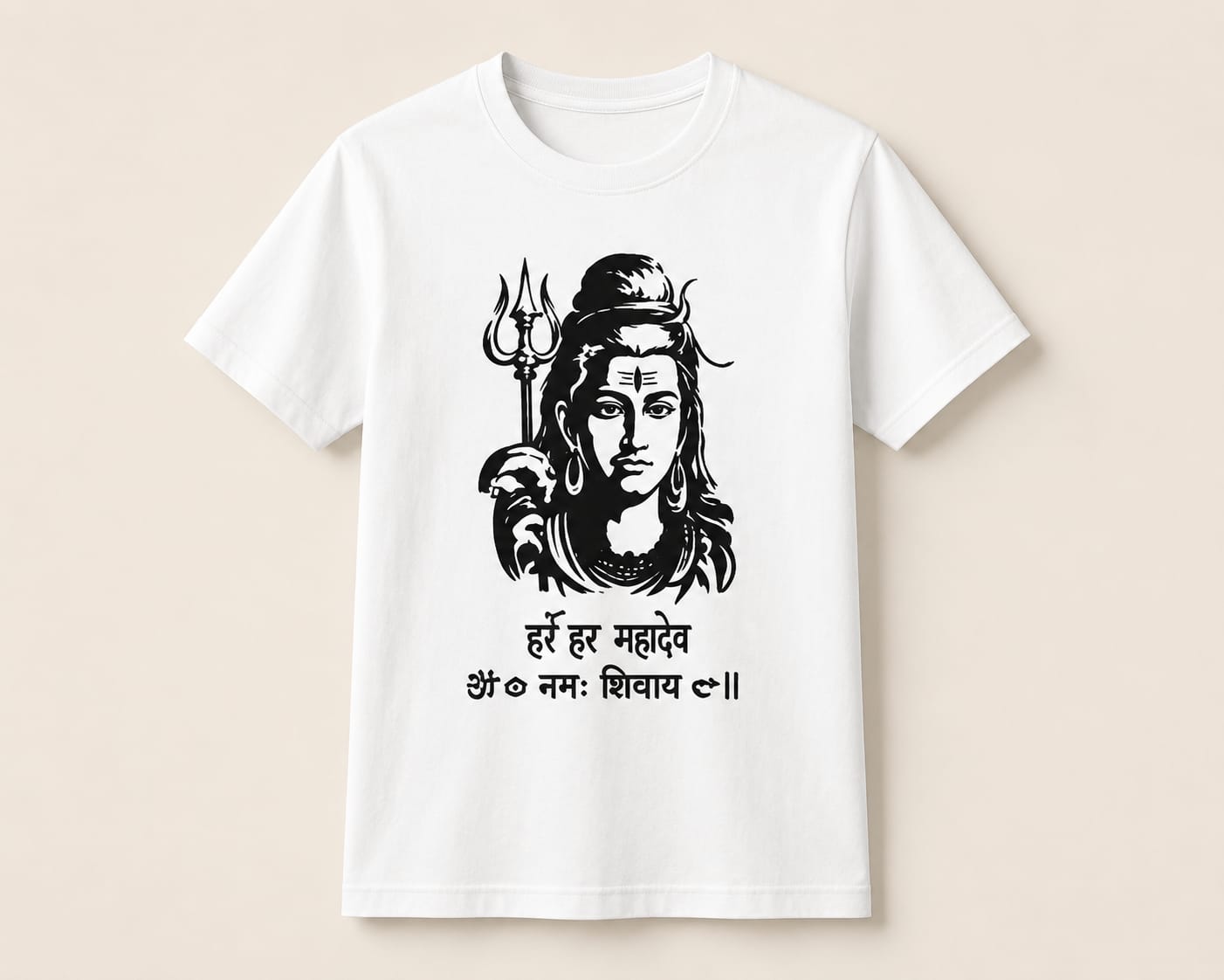 Har Har Mahadev Premium Printed T-Shirt | White, Orange, Sky Blue & Grey | Sawan Special Collection | CR Print Hub