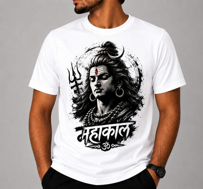Mahakal Printed Unisex T-Shirt | Lord Shiva Graphic Design | Premium Polyester Sublimation Print | Round Neck Half Sleeve
