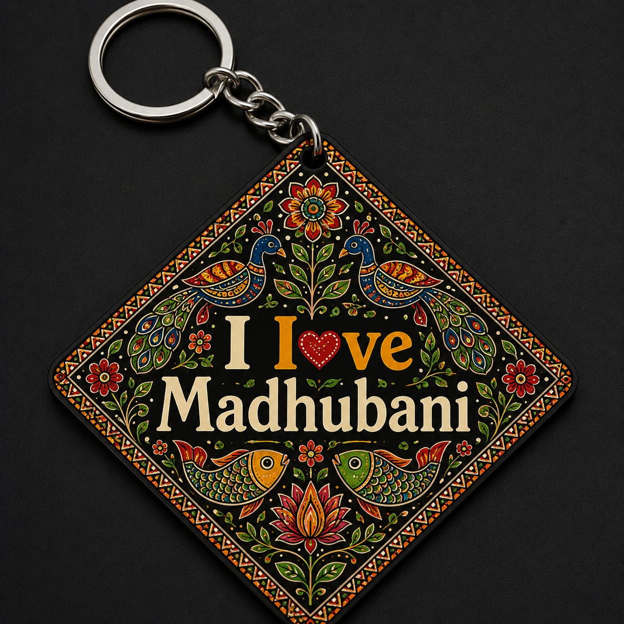 ❤️ Bihari | I ❤️ Darbhanga | I ❤️ Madhubani Printed Kitchen Towel | Mithila Art Design | Premium Sublimation Print
