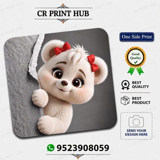 Cute Teddy Bear Mouse Pad | Premium Printed Mouse Pad | One Side Print | CR Print Hub