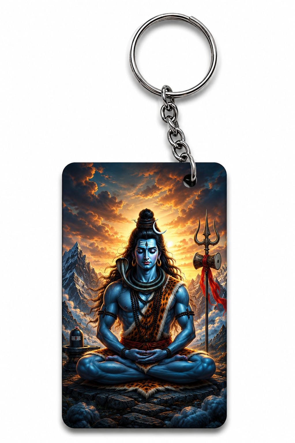 Mahadev Heart Shape MDF Keychain | Lord Shiva Printed Keychain | Full Print