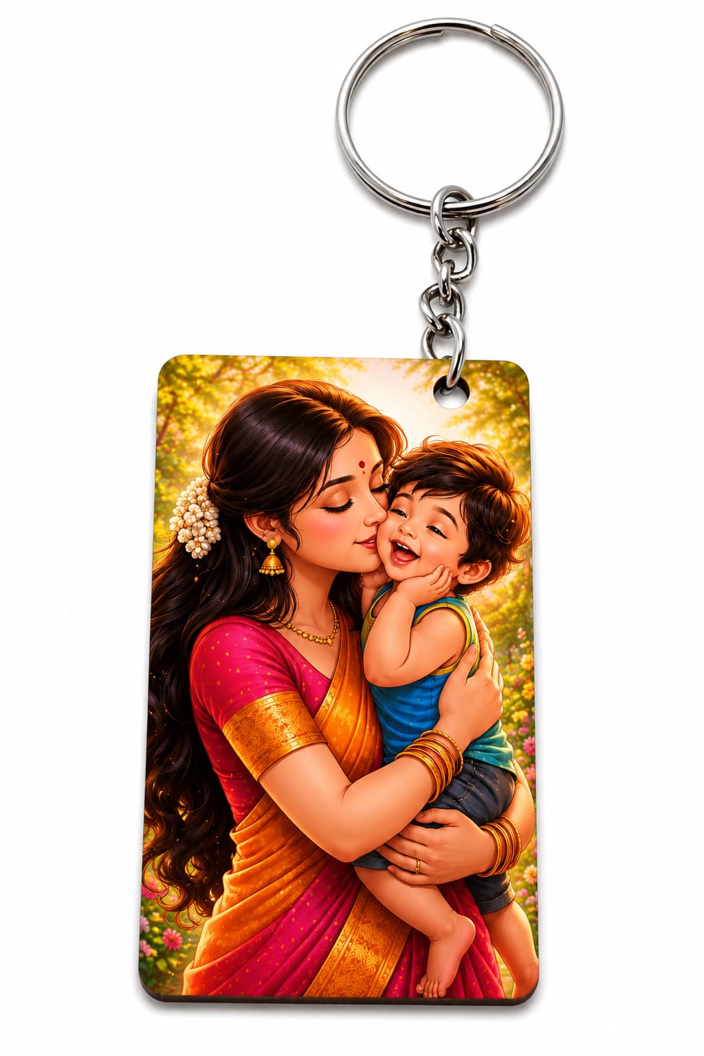 Mother & Child Love Printed MDF Keychain | Cute Mom Baby Photo Keyring | Gift for Mother | Premium Sublimation Keychain