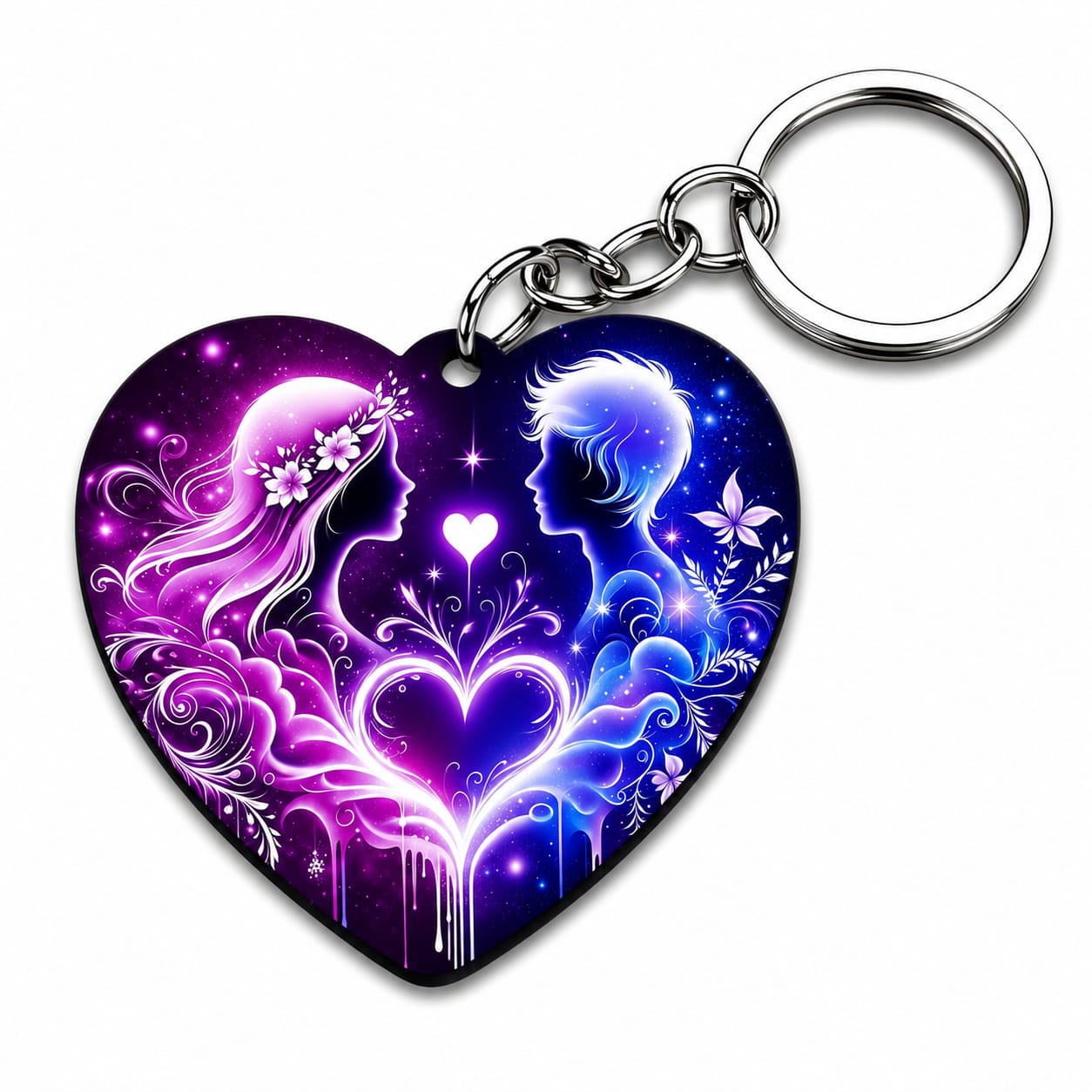 Personalized Couple Love Sublimation Keychain | Heart, Rectangle & Diamond Shape | One Side Print