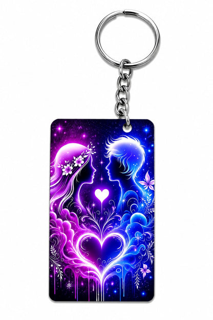 Personalized Couple Love Sublimation Keychain | Heart, Rectangle & Diamond Shape | One Side Print