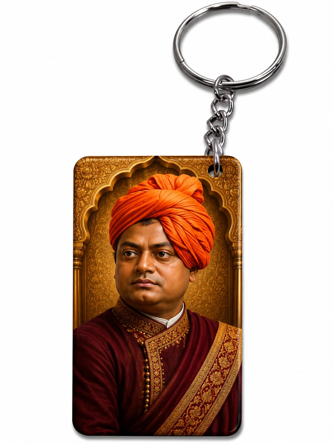 Swami Vivekananda Printed MDF Keychain – Heart & Rectangle Shape | Single Side Print | Premium Gloss Finish