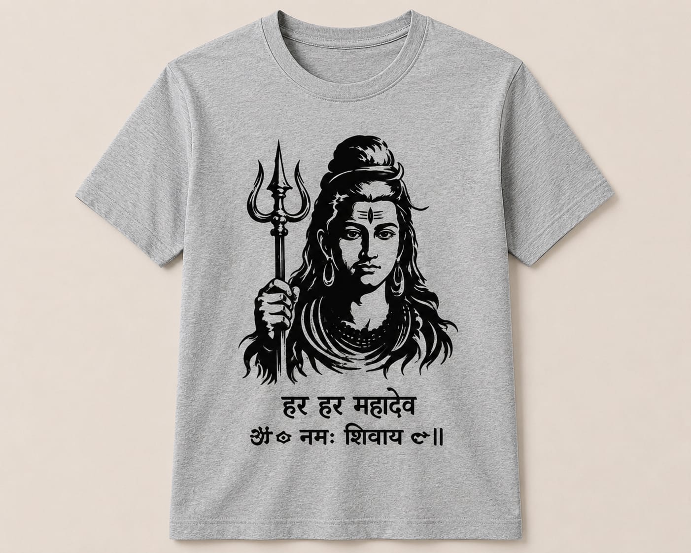 Har Har Mahadev Premium Printed T-Shirt | White, Orange, Sky Blue & Grey | Sawan Special Collection | CR Print Hub