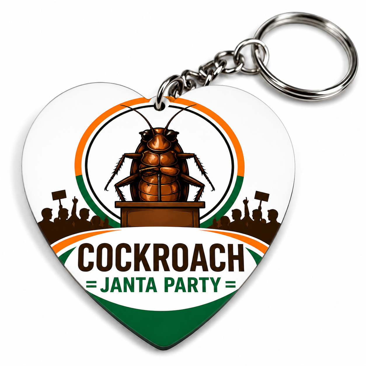 Cockroach Janata Party Logo Printed Keychain | Premium MDF Sublimation Keychain | Glossy Finish