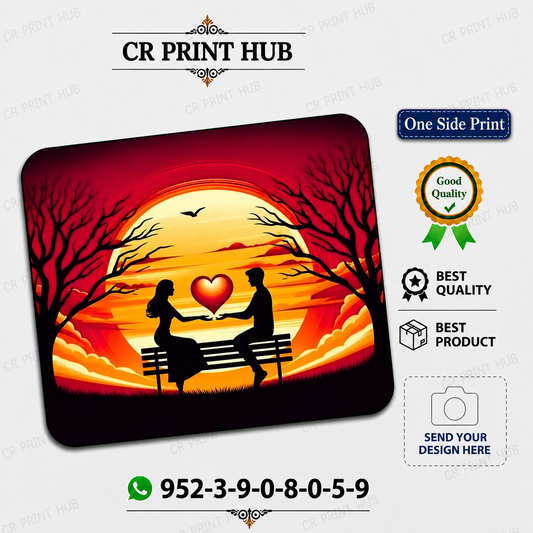 Romantic Couple Sunset Mouse Pad | One Side Printed | Premium Quality Gaming & Office Mouse Pad