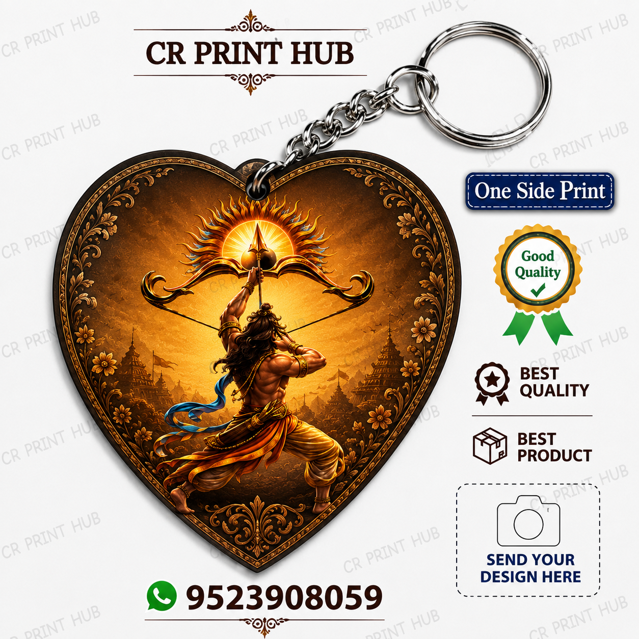 Ram Ji Dhanush Logo Printed Keychain