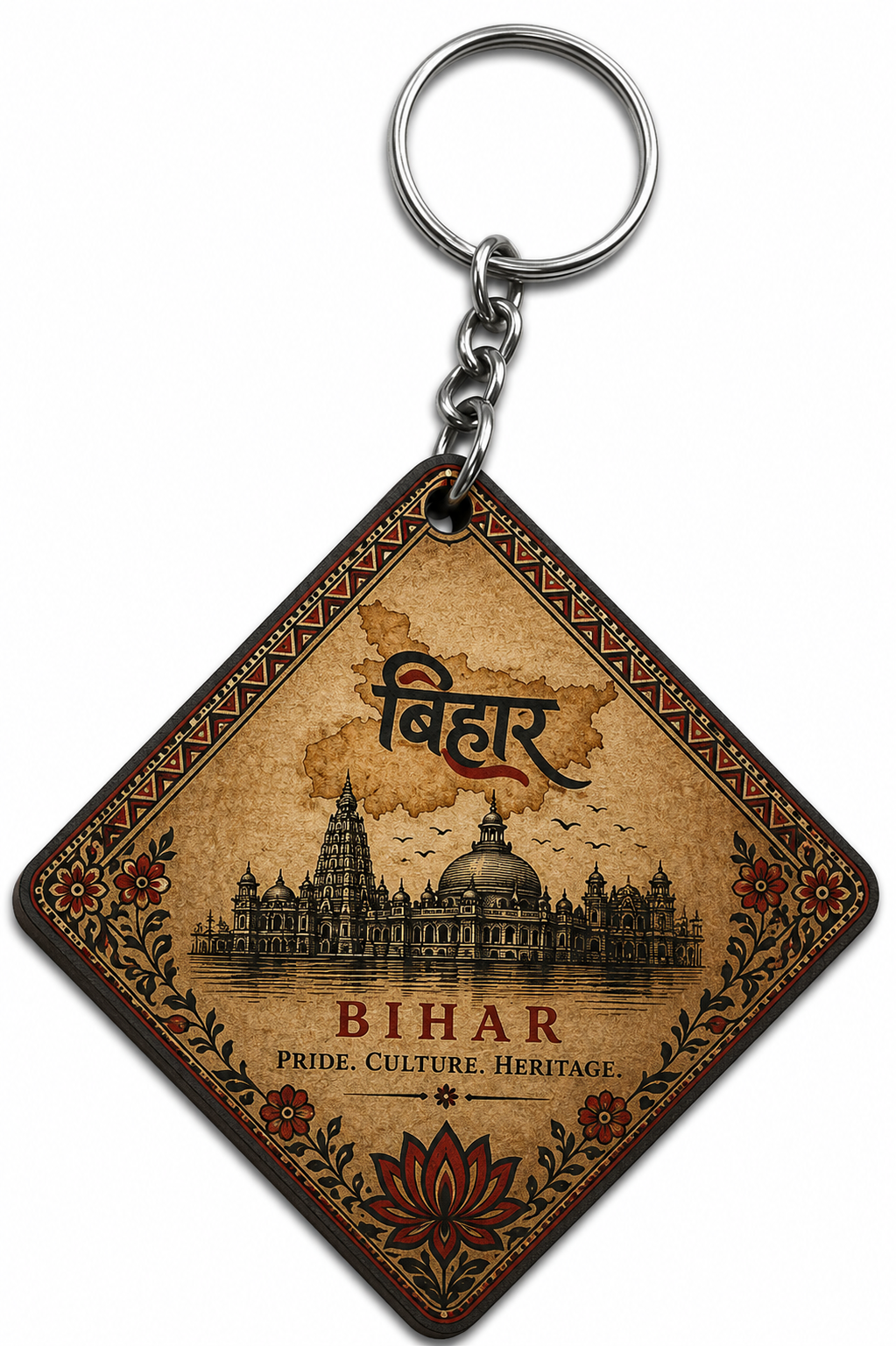 Bihar Mithila Logo Printed Keychain