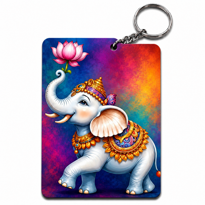 Cute Baby Ganesha Printed MDF Keychain |