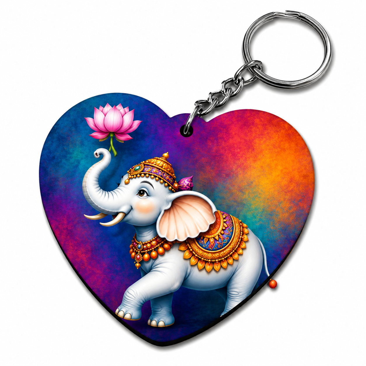 Cute Baby Ganesha Printed MDF Keychain |