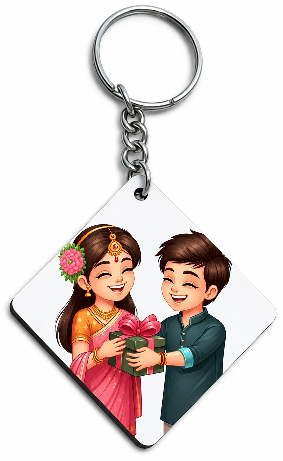 Raksha Bandhan Brother Sister Gift Exchange Printed MDF Keychain
