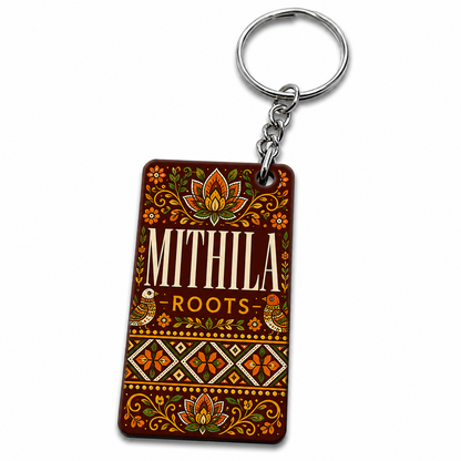 Mithila Logo Printed Keychain | Heart Shape & Rectangle Shape | Premium MDF Sublimation Keychain